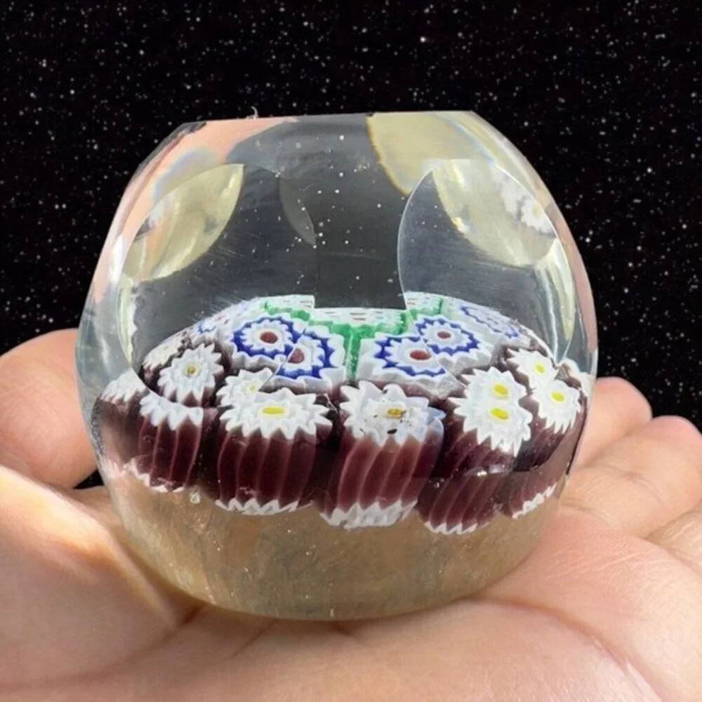Venetian Paperweight Faceted Complex Italian Millefiori Figurine Perthshire? VTG
